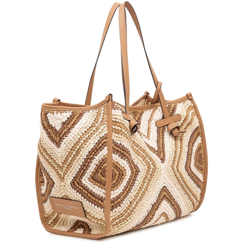 Gianni Chiarini Shopper Borsa Marcella Tote in Tessuto Intrecciato beige(Image 2)