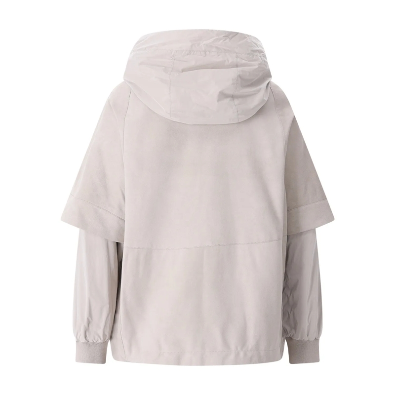 Moorer Overgangsjas Jacke Talitha aus Veloursleder grau(Image 3)