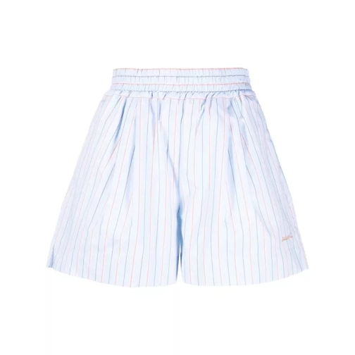 Marni Striped Cotton Shorts Blue 