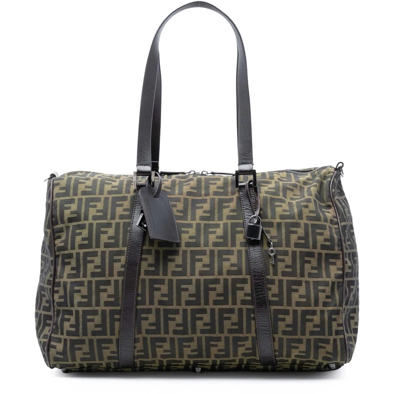 Fendi Weekender Zucca Canvas Duffle Bag braun