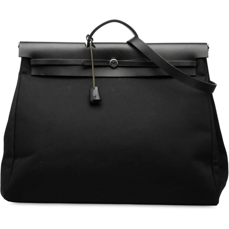 Hermès Weekender Toile Militaire Vache Hunter Herbag Zip Retourne C schwarz