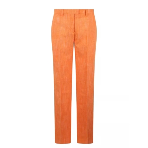 Etro Slub Fabric Trousers Orange 