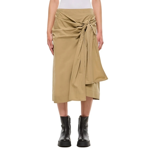 Bottega Veneta Midi-Röcke Cotton Skirt W/ Knot Brown