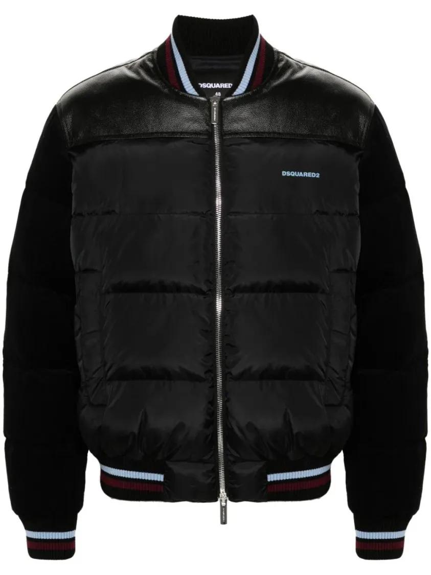 Dsquared2 - Mixed Puffer Bomber - Größe 50 - schwarz