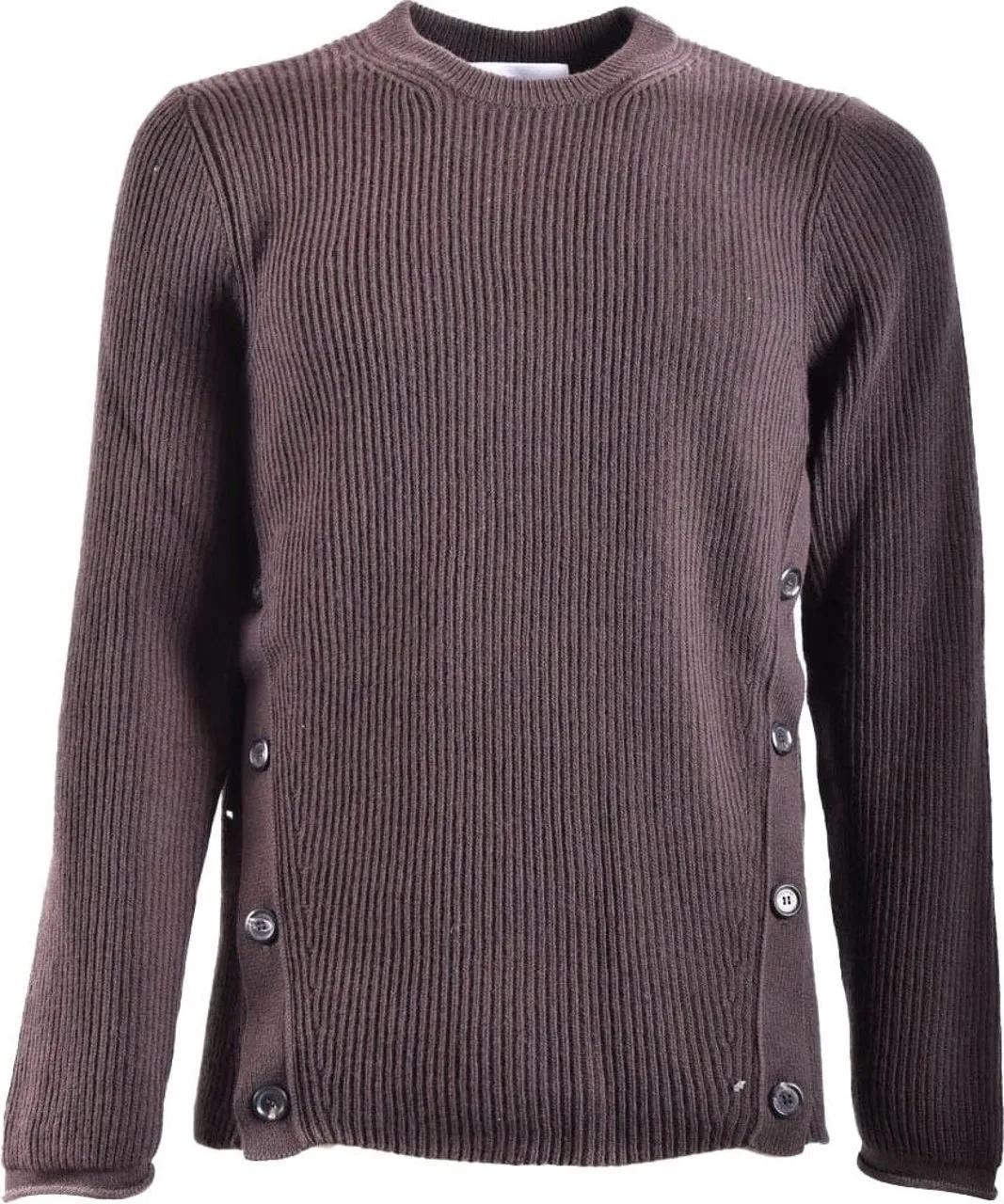 Thumbnail - Moschino - Brown Knitwear With Ribbed Texture And Side Button - Größe 48 - braun