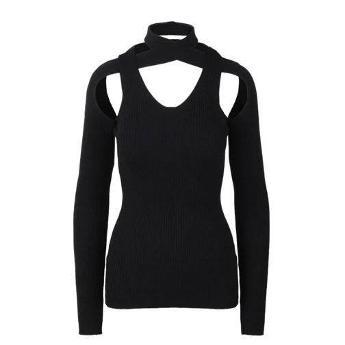 Atomo Factory Twisted Neck Rib Sweater Black Trui