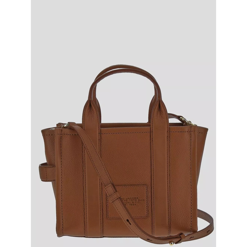 Marc Jacobs Tote Structured Pebbled Leather Tote With Bold Logo Brown(Image 4)