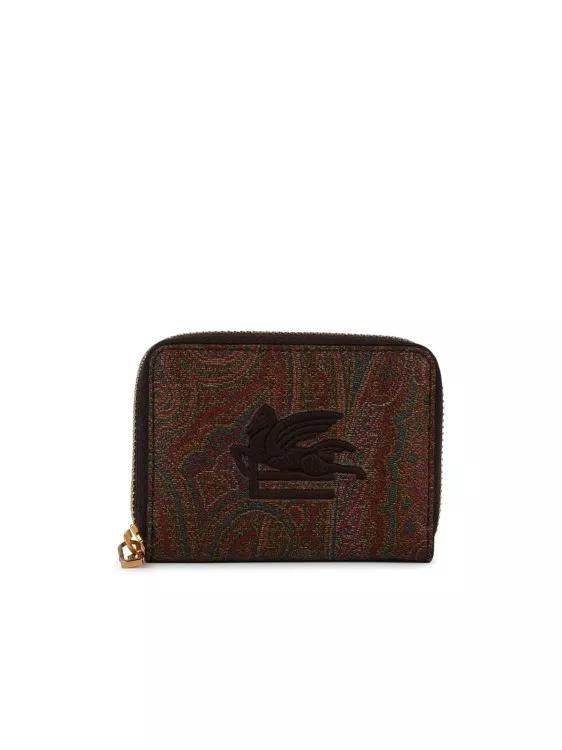 Etro Portemonnaie - Arnica%27 Brown Leather Wallet - Gr. unisize - in Schwarz - für Damen