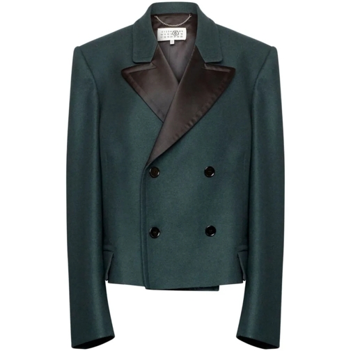 MM6 Maison Margiela Blazer Oversized Double-Breasted Blazer Green