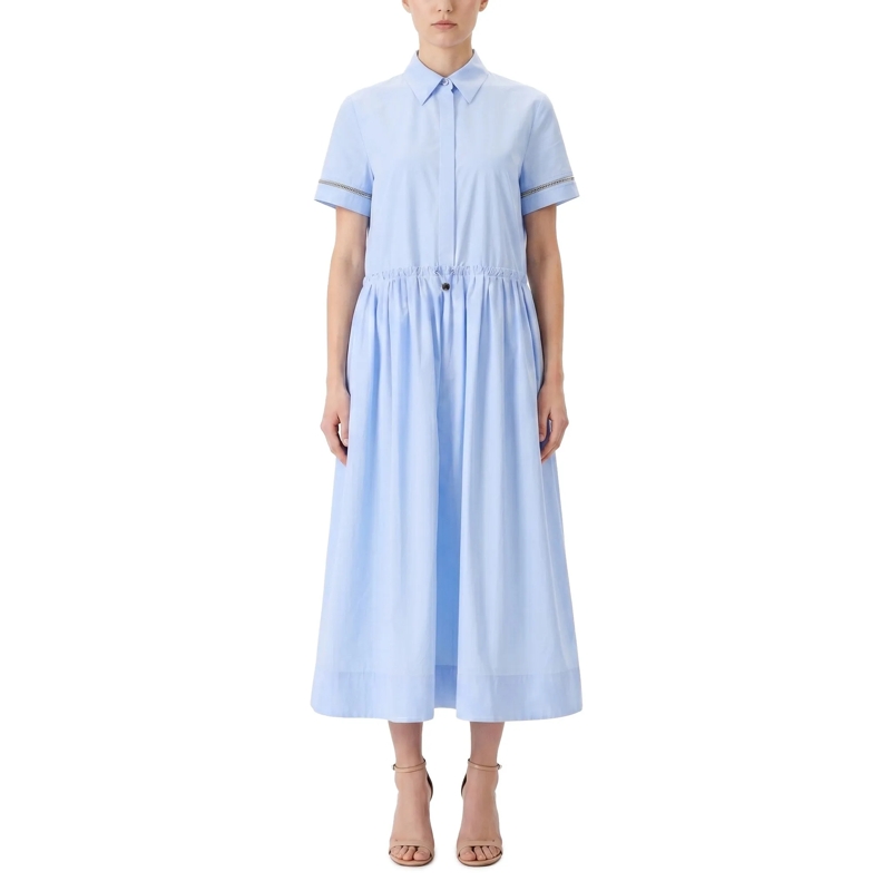 Fabiana Filippi Maxikleid Tailliertes Midikleid blau(Image 2)