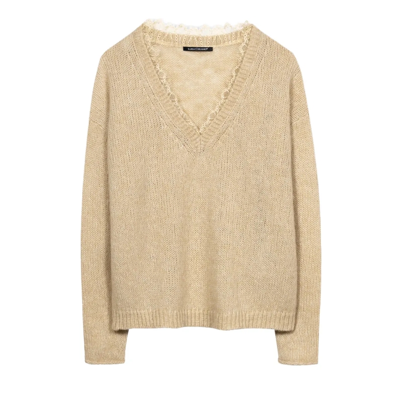 Luisa Cerano Trui V-Pullover aus Alpaka-Mix butter yellow