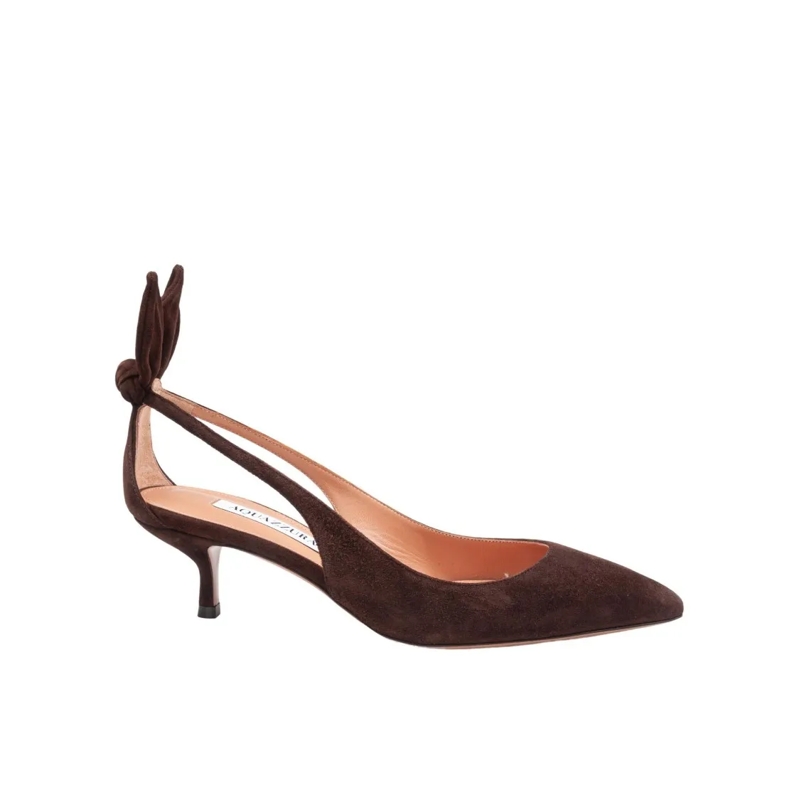Aquazzura Pumps Espresso Suede Bow Tie Pump 50 Black