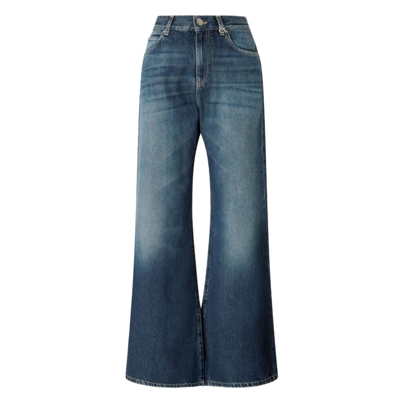 Pinko Jeans Wide-Leg Denim Jeans In Soft Faded Blue Blue
