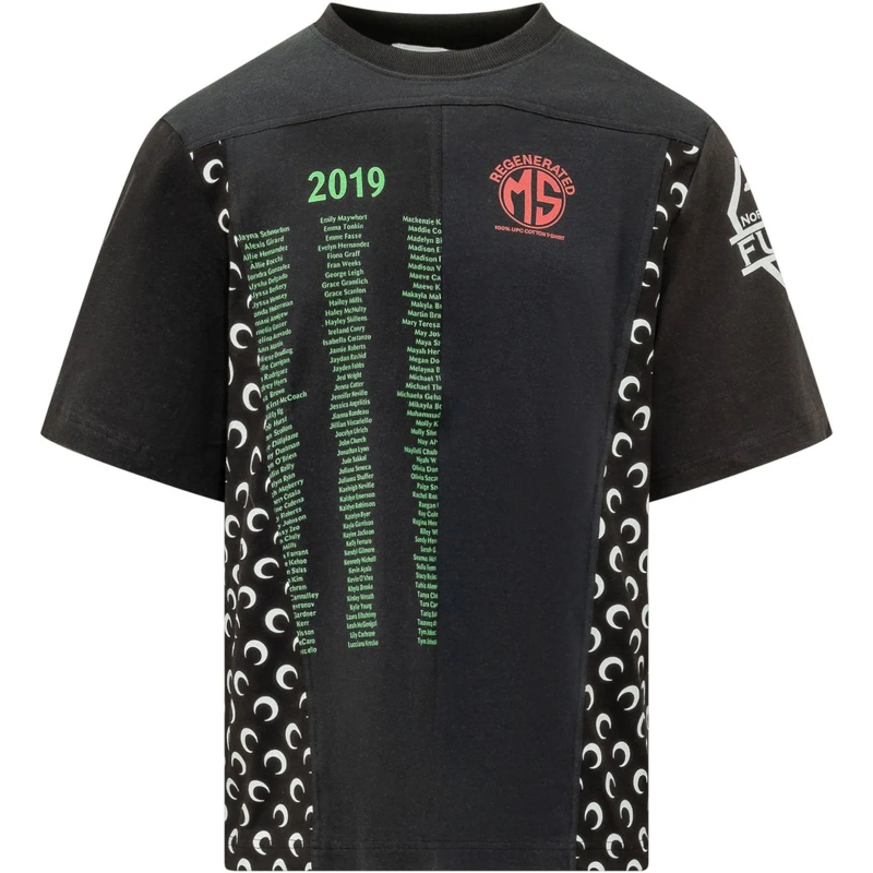 Marine Serre T-shirt T-shirt con Stampa Grafica e Inserti schwarz