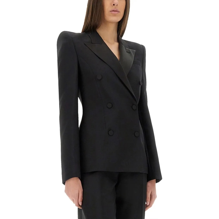 ボトムスその他 Alexander Mcqueen Double-Breasted Jacket With Voluminous Alexander McQueen Double-Breasted Jacket With Voluminous