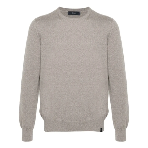 Fay Pullover Taupe Crewneck Sweater Grey