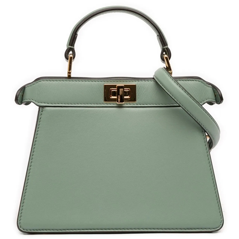 Fendi Schultertasche Petite Leather Peekaboo ISeeU Satchel grün