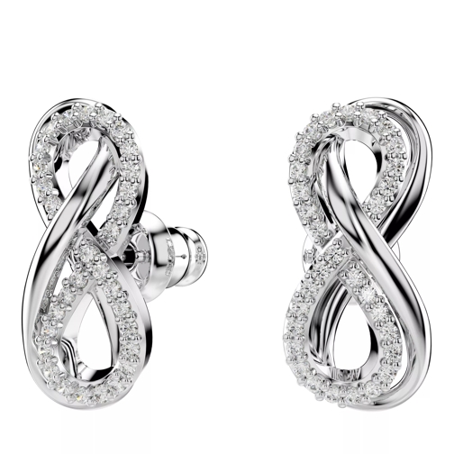 Swarovski Hyperbola stud earrings, Infinity, Rhodium plated White Clou d'oreille