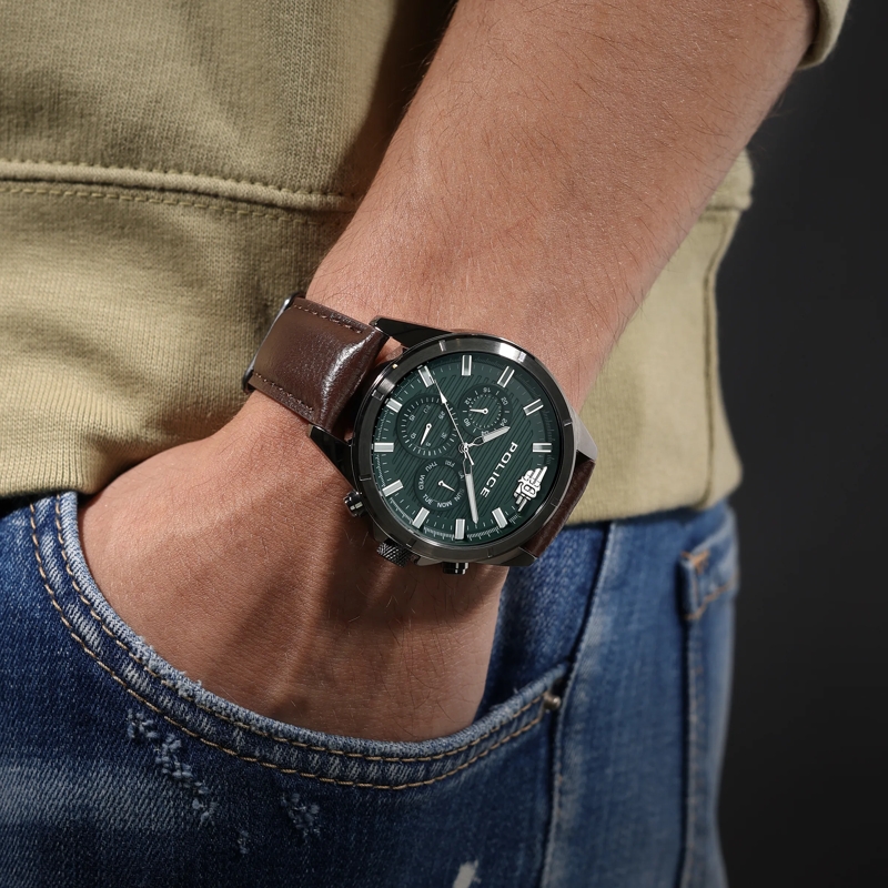 Police Automatikuhr Quarzuhr Malawi dunkel-braun(Image 4)