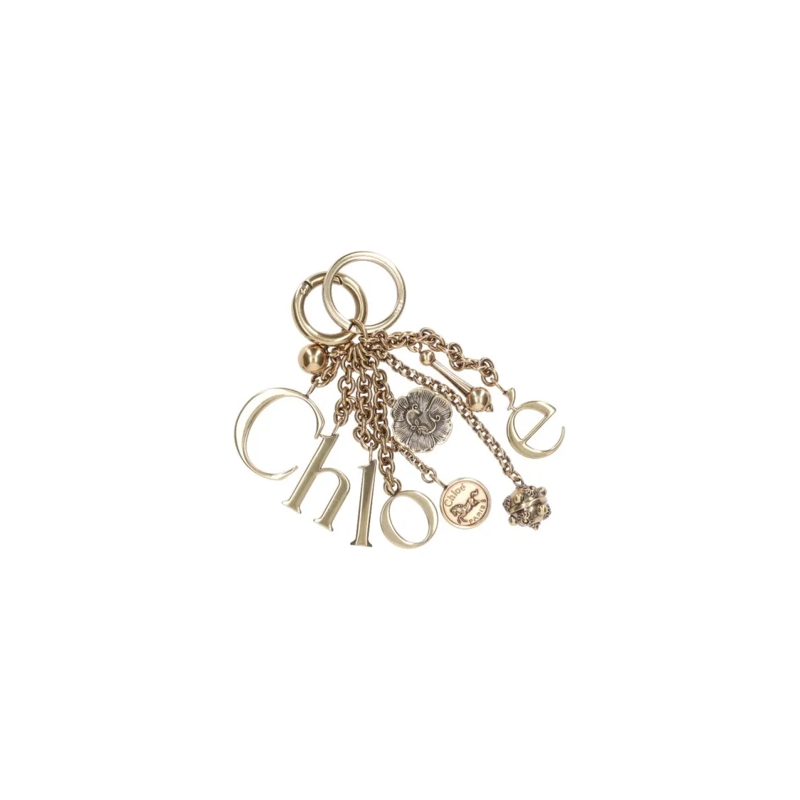 Chloé  Gold-Toned Metal Keychain Charm With Decorative Ac Gold