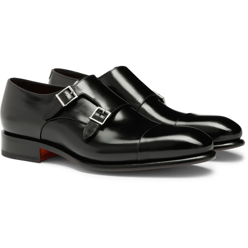 Santoni Claquettes Leather doublebuckle shoe weiß(Image 7)