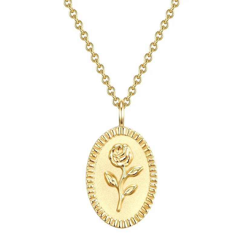 Glanzstücke München Mittellange Halskette Sterling Silber Halskette Blume gold