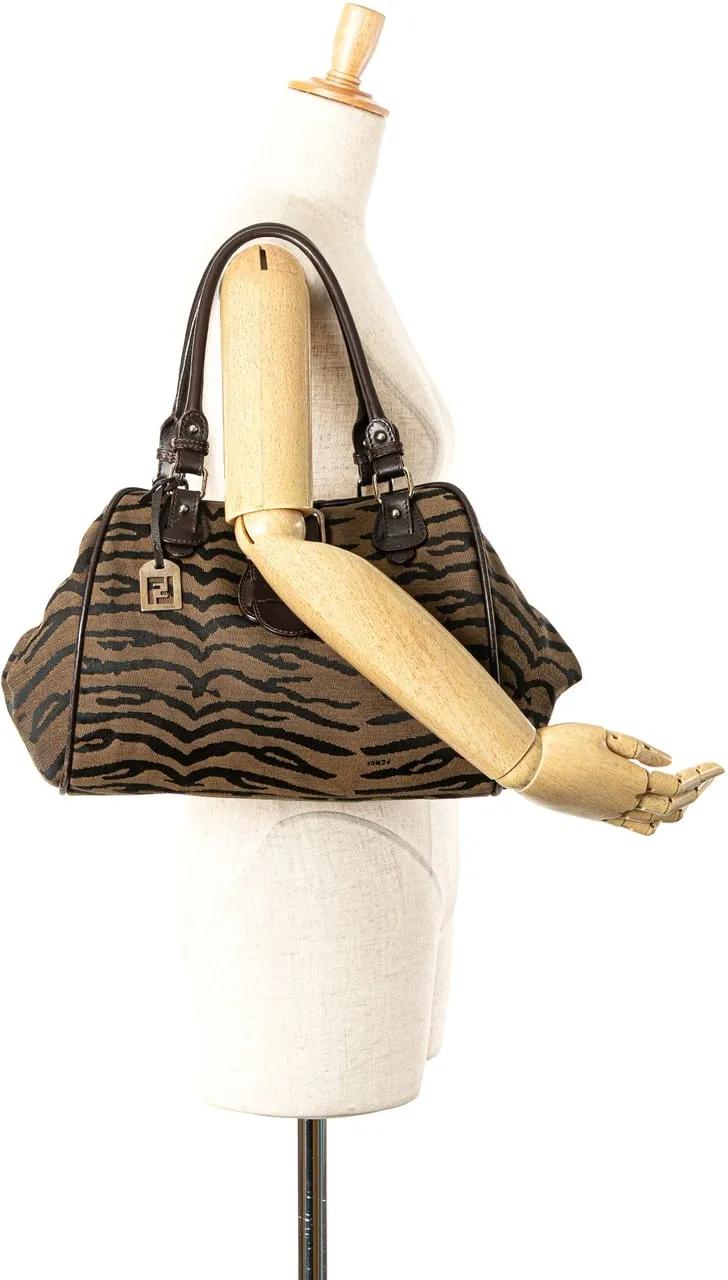Thumbnail - Fendi Hobo Bags - 2000-2010 Tiger Print Canvas Shoulder Bag - Gr. unisize - in Braun - für Damen