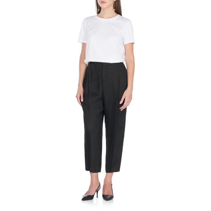 ショートパンツ Elisabetta Franchi Tailored Black Pants With Side Slit Elisabetta Franchi Tailored Black Pants With Side Slit