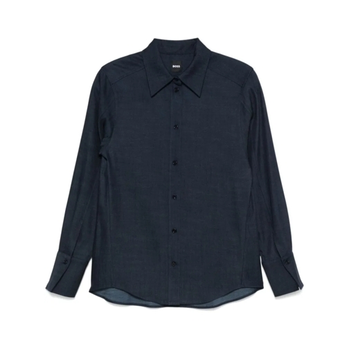 Boss Shirts Navy Blue Jalibea Shirt Blue