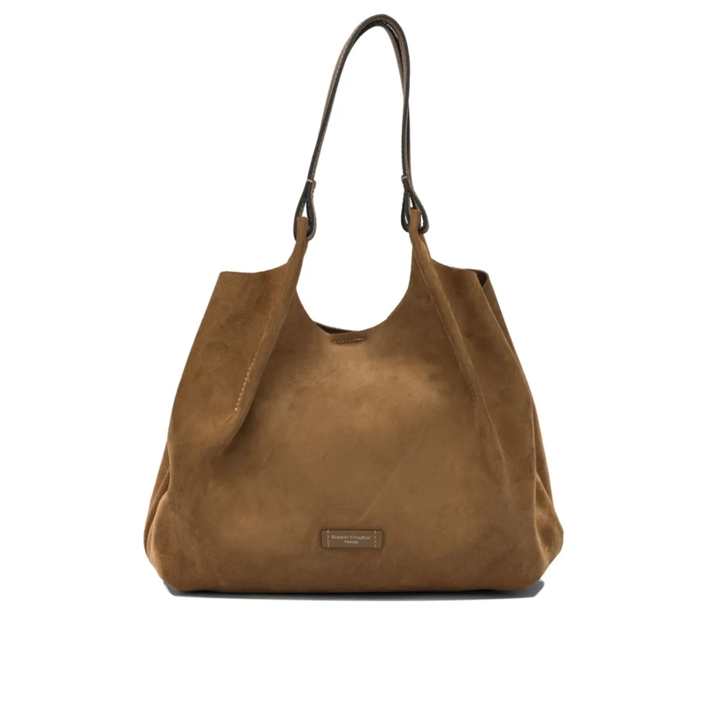 Gianni Chiarini Schultertasche Soft Suede Leather Shoulder Bag Brown