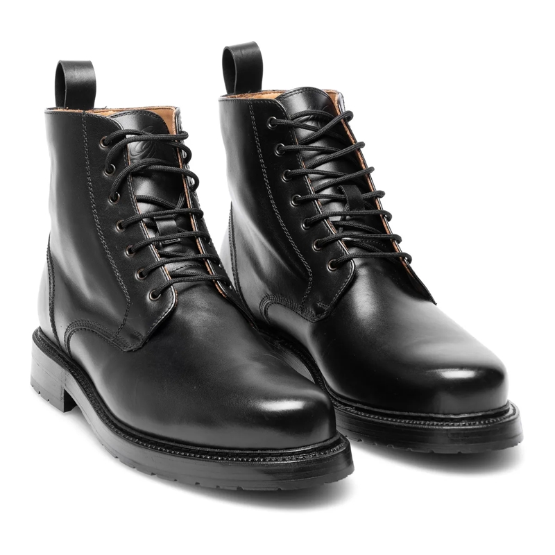 Heinrich Dinkelacker Schnürstiefel Boots Buda Plain BC- Klassischer Schnürboot für  schwarz(Image 2)