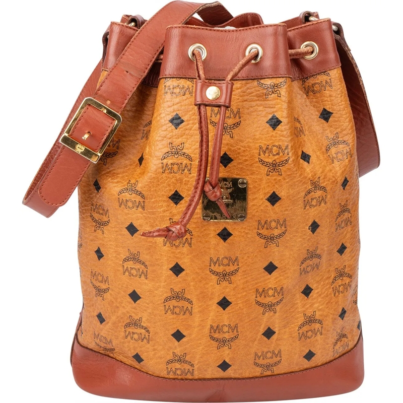 MCM Fourre-tout MCM Visetos Monogram Bucket Crossbody Bag braun