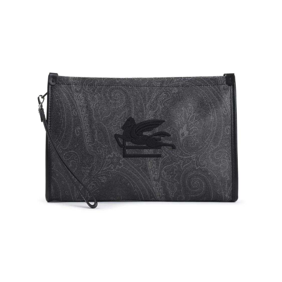 Etro Crossbody Bags - L Black Cotton Pouch - Gr. unisize - in Schwarz - für Damen