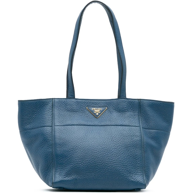 Prada Shopper Vitello Daino Tote blau
