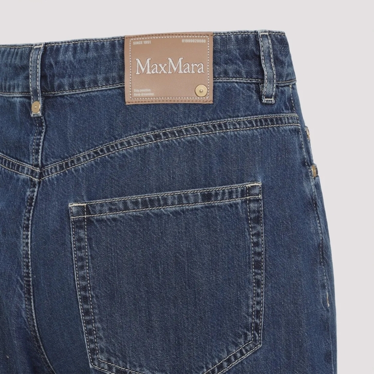Max Mara Wide-Leg High-Waisted Jeans With Rolled Cuffs And