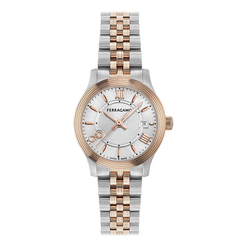 Salvatore Ferragamo Quarzuhr Analoge Quarzuhr Ac-Ferragamo Duo 28Mm-Fw silber