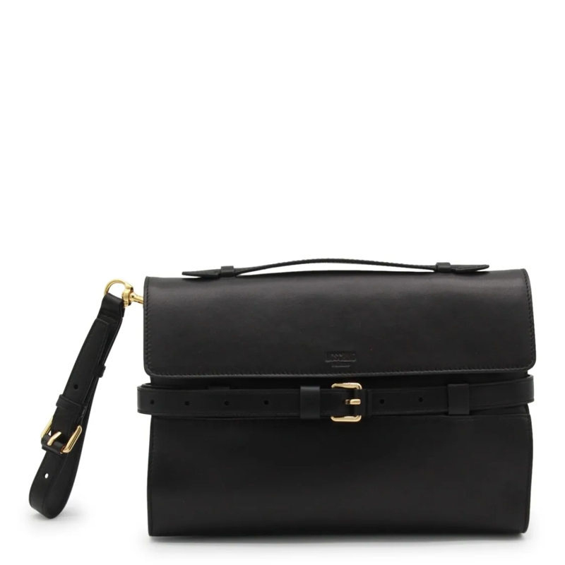 Moschino Sac à bandoulière Black Leather Shoulder Bag Black