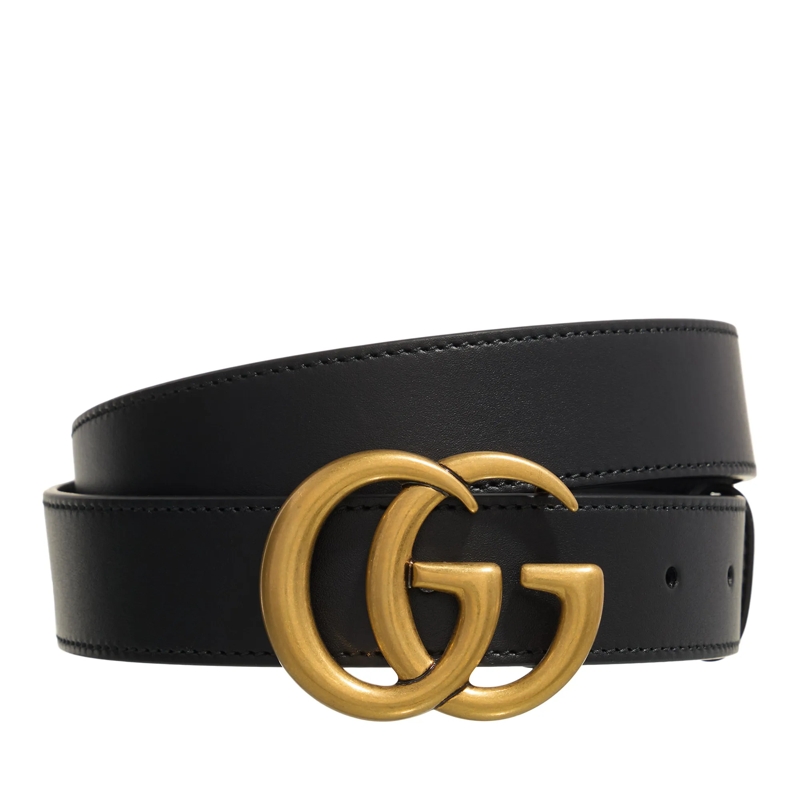 Gucci Ledergürtel Leather Belt With Double G Buckle Black