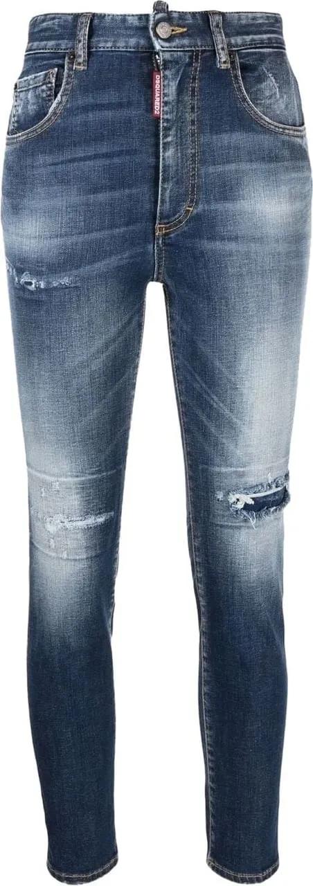 Thumbnail - Dsquared2 - Distressed Skinny Jeans With Classic Five-Pocket D - Größe 40 - blue