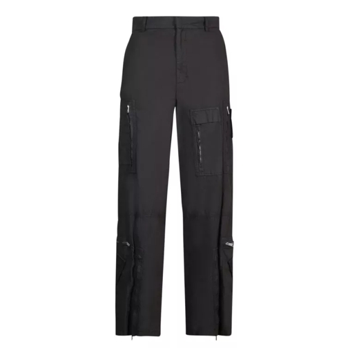 Givenchy Stretch Cotton Zipper Pants Black Broeken