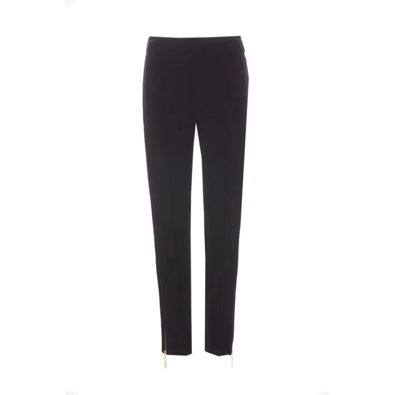 Elisabetta Franchi  Tailored Trousers With Gold Zipper Accents Black