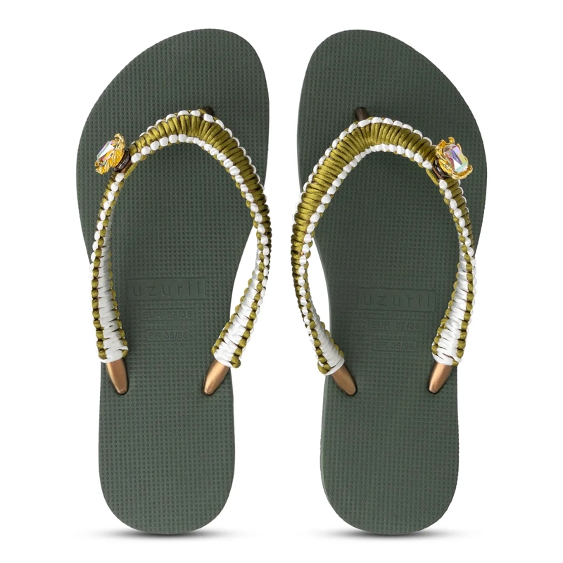 UZURII Flip Flops flip flop Green Macrame Switch dunkel-grün(Image 17)