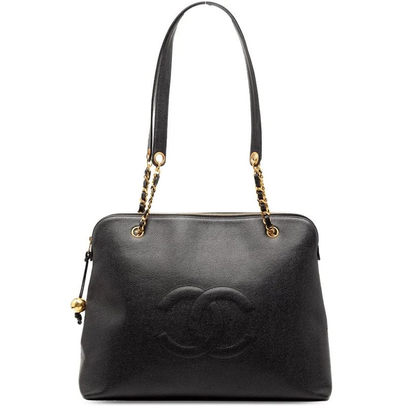 Chanel Schultertasche CC Caviar Shoulder Bag schwarz