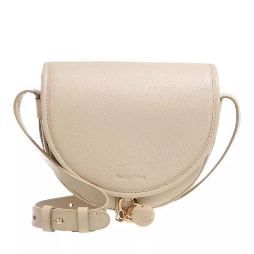 See By Chloé Small Mara Saddle Bag Leather Cement Beige Saddle Bag