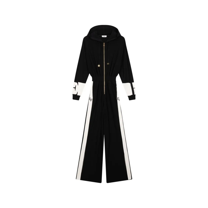 Elisabetta Franchi Jumpsuit Hooded Jumpsuit Black