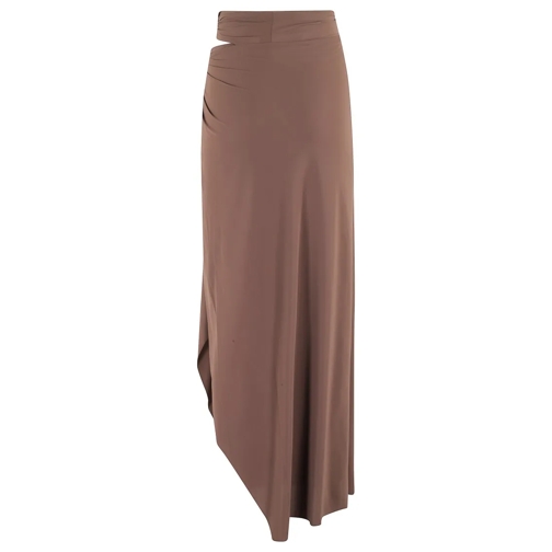 Amazuin Mini jupes Milla Twisted Front Knot Skirt Brown (Image 2)