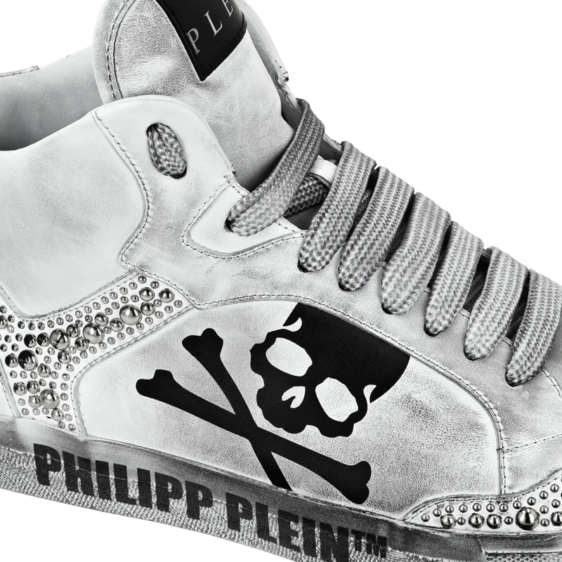 Philipp Plein Low-Top-Sneaker Hightop-Sneaker Retrokickz Mit Nietenverzierungen weiss(Image 4)