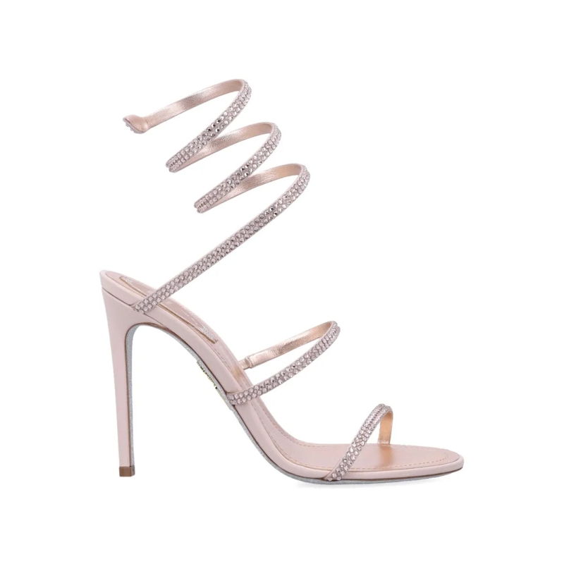 René Caovilla Sandalen Cleo Satin Sandals In Light Pink Pink