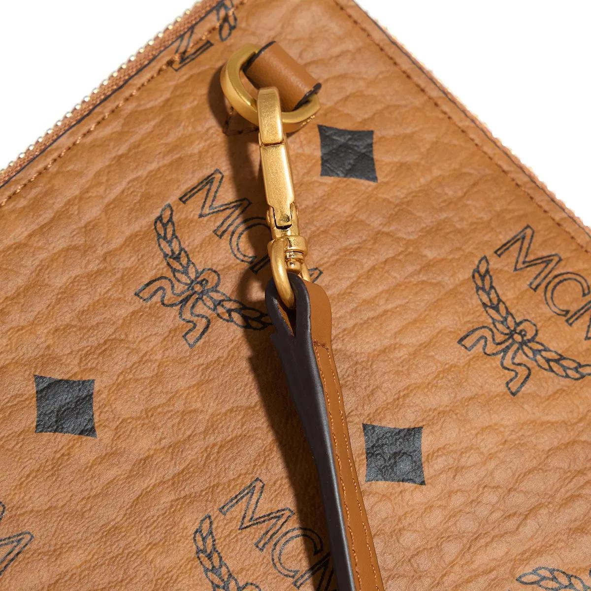 MCM Weekender Ottomar Travel Document Case in cognac