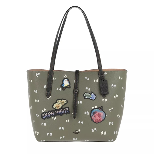 Coach Multi Patches Spooky Eyes Print Market Tote Army Green Tote